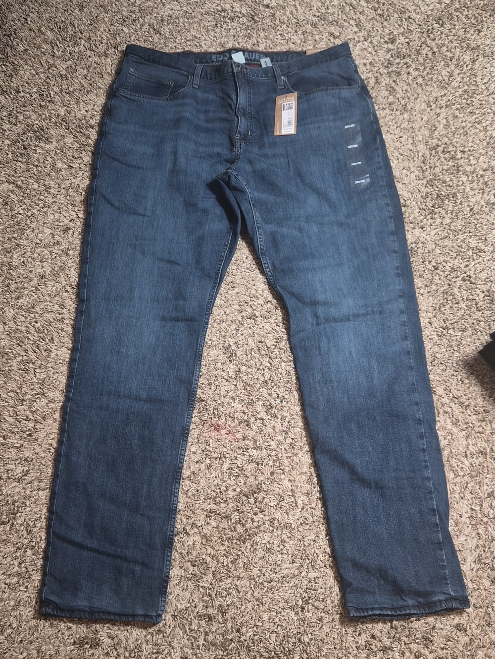 Eddie Bauer Mens Flannel Lined Jeans H2LOW 38/36 Dark Meridian NWT